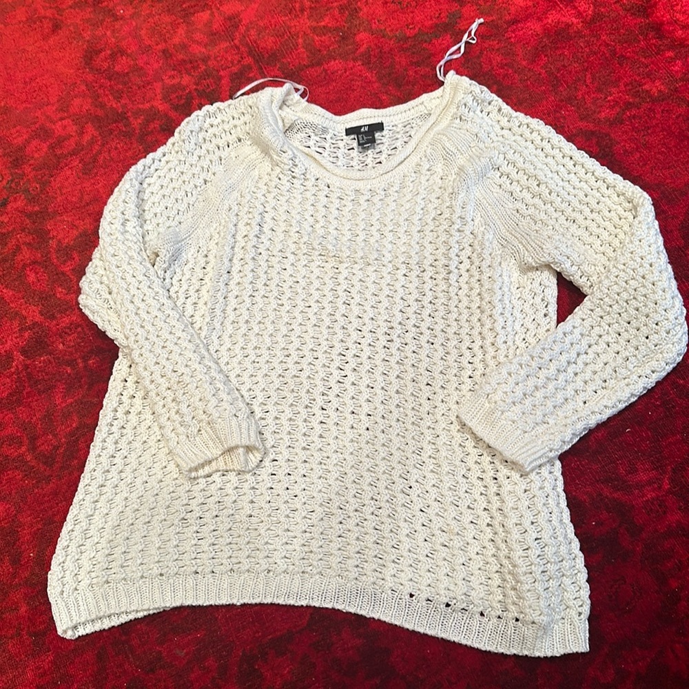 H&M large crochet sweater